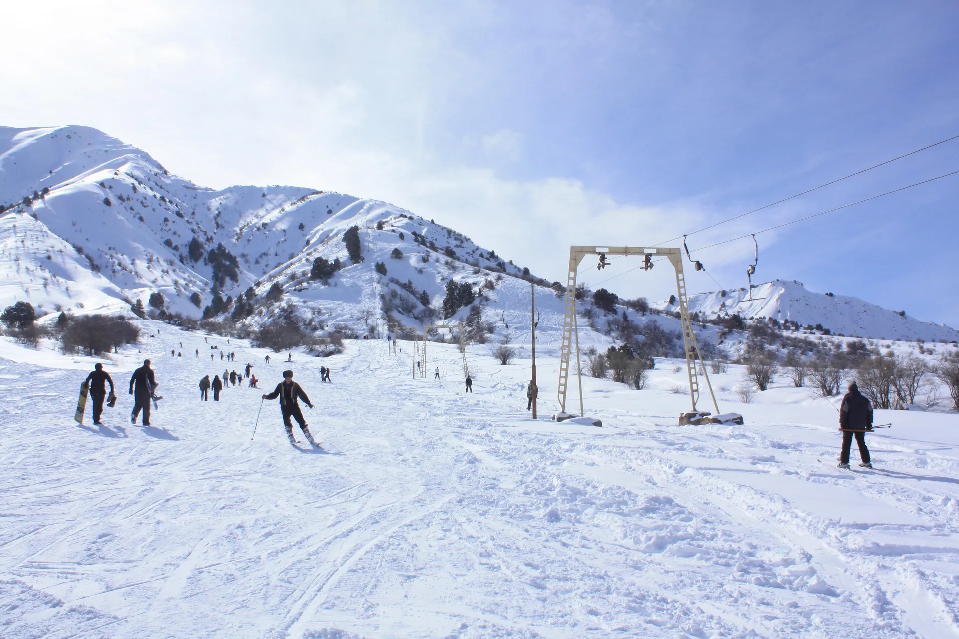 A ski slope at Chimgan, Uzbekistan's oldest ski area, about 80 kilometres from Tashkent.